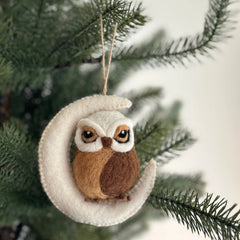 "Owl" Felt Ornament by Ganapati