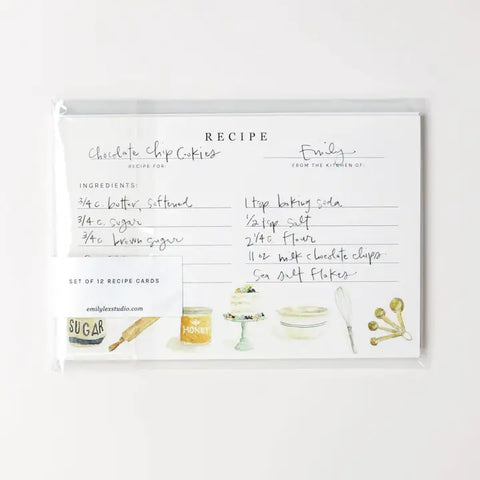 Baking Recipe Cards by Emily Lex Studios