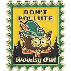 "Woodsy Owl Postage Stamp" Enamel Pin by The Landmark Project