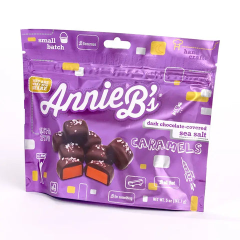 "Chocolate Covered Sea Salt Caramels" Puch Bag by Annie B's