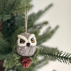 "Owl" Felt Ornament by Ganapati