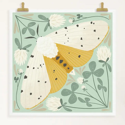 Salt Marsh & Clover Moth - Print