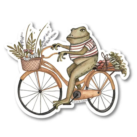 "Spring Frog" Sticker by Fox & Fables