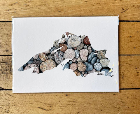 "Stones" Lake Superior Silhouette Print by Hillside Creative