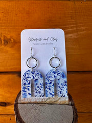 Blue Floral Arch Earrings by Stardust & Clay