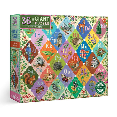 "A is for Acorn" 36pc Giant Puzzle by Eeboo
