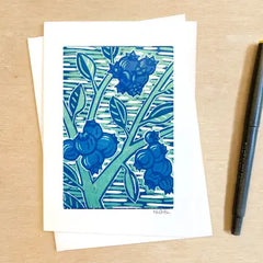 "Blueberries" Greeting Card by Nan Onkka