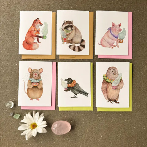 "Critters + Cups" Card Collector Pack by Polanshek of the Hills