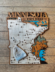 Minnesota State Park Map by Laser Lakes