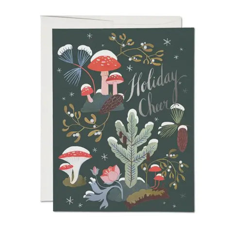 Mushroom Moss "Happy Holiday" Card by Red Cap Cards