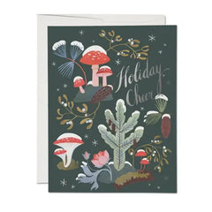 Mushroom Moss "Happy Holiday" Card by Red Cap Cards