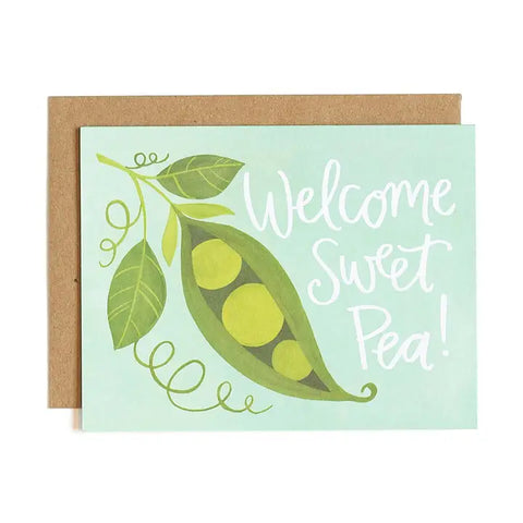 "Sweet Pea" Baby Greeting Card by 1Canoe2