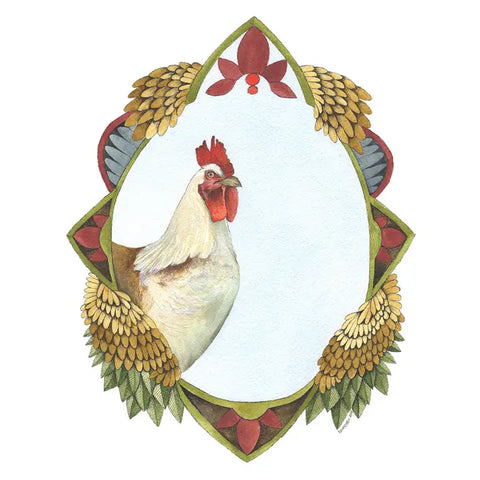 "The Chicken" Quilted Portraits Print by Polanshek of the Hills