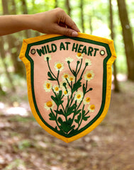 "Wild at Heart" Embroidered Canvas Banner by 1Canoe2