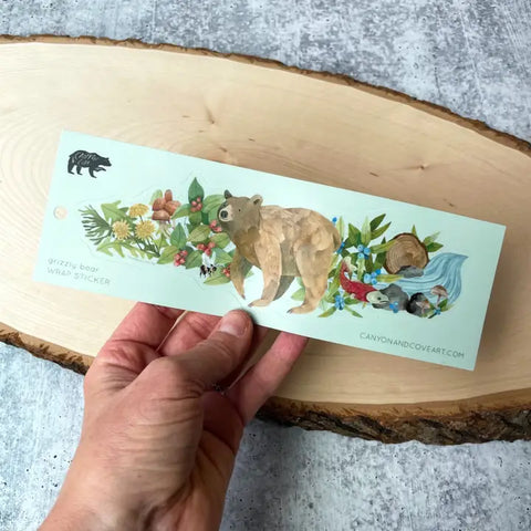 "Grizzly Bear" Wrap Sticker by Canyon & Cove