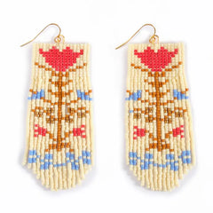 "Vintage Flower" Fringe Earrings by Mayana