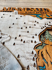 Minnesota State Park Map by Laser Lakes