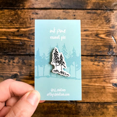 Ink Pine Enamel Pin by Sj Nielsen