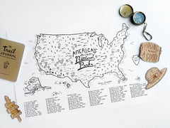 " National Park Checklist Map" by Dear Summit Supply Co.