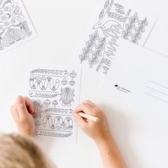 "Wonders + Wilds Coloring Postcards - Set of 14" by Oh, Little Wren