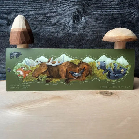 "Mountain Moose" Wrap Sticker by Canyon & Cove