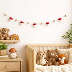 Mushroom and Acorn Felt Garland by Ganapati