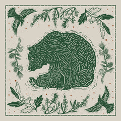 "Grumpy Grizzly" Bandana by Corvidae Drawings & Designs