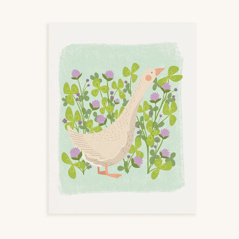 "Goose + Clovers" Print by Oh, Little Wren