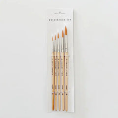 "Watercolor Paintbrush" Set of Five Wood Brushes by Emily Lex Studio