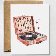 "You Turn Me On" Retro Record Card by Fox & Fables