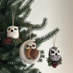 "Owl" Felt Ornament by Ganapati