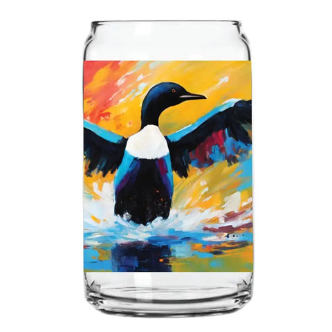 "Painted Loon Can Glass" by Northern Goods