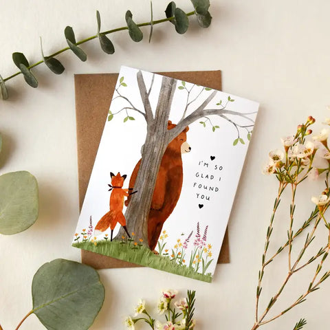 "I'm So Glad I Found You" Bear & Fox Card by May We Fly