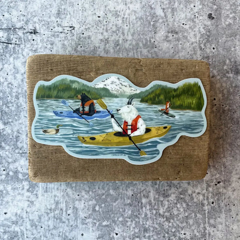 "Kayak Lake" Sticker by Canyon and Cove