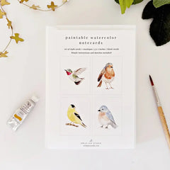 "Paintable Watercolor Notecard" Set by Emily Lex Studio