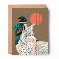 “Coyote Magpie" Card by Land & She Studio