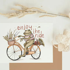 "Enjoy The Ride" Spring Frog Card by Fox & Fables