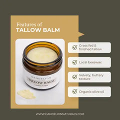 "Unscented" Tallow Balm Jar by Dandelion Naturals