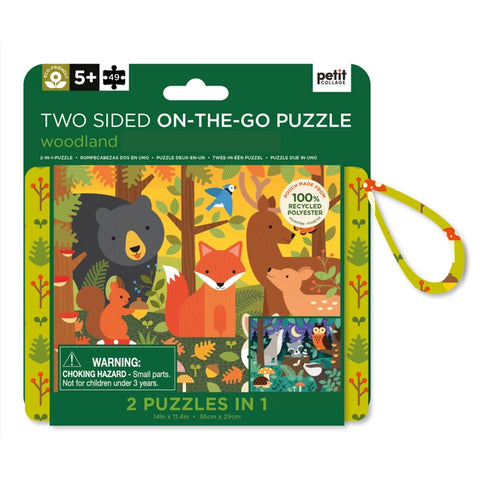 "Woodland Two Sided On-the-Go Puzzle" by Petit Collage