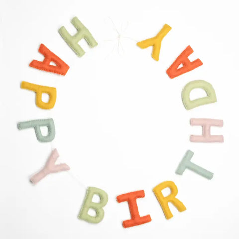 "Happy Birthday" Felt Garland by The Winding Road