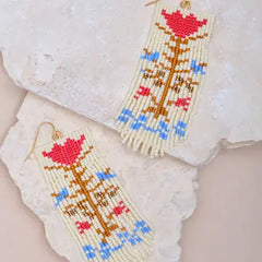 "Vintage Flower" Fringe Earrings by Mayana