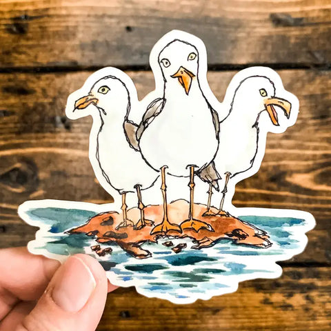 "Seagull Trio Vinyl" Sticker by Sj Nielsen