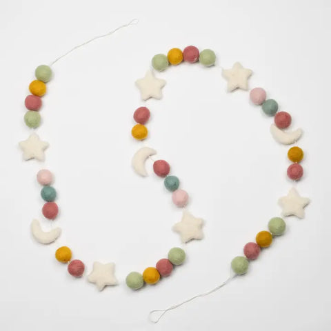 Moon & Stars Garland by The Winding Road