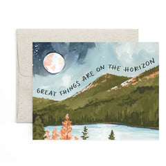 Alpine Moon Horizon Congradulations Greeting Card by 1Canoe2