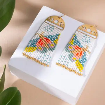 "Moonlit Moth" Beaded Earrings by Mayana