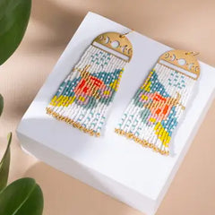 "Moonlit Moth" Beaded Earrings by Mayana