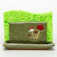"Mushroom" Ceramic Sponge Holder by White Squirrel Clayworks