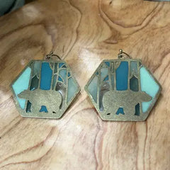 "Stained Glass" Resin Earrings by Wild Lupine Folkcraft