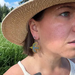 "Stained Glass" Resin Earrings by Wild Lupine Folkcraft