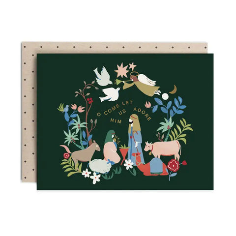 "Come Let us Adore Him" Nativity Card Pack by Amy Heitman